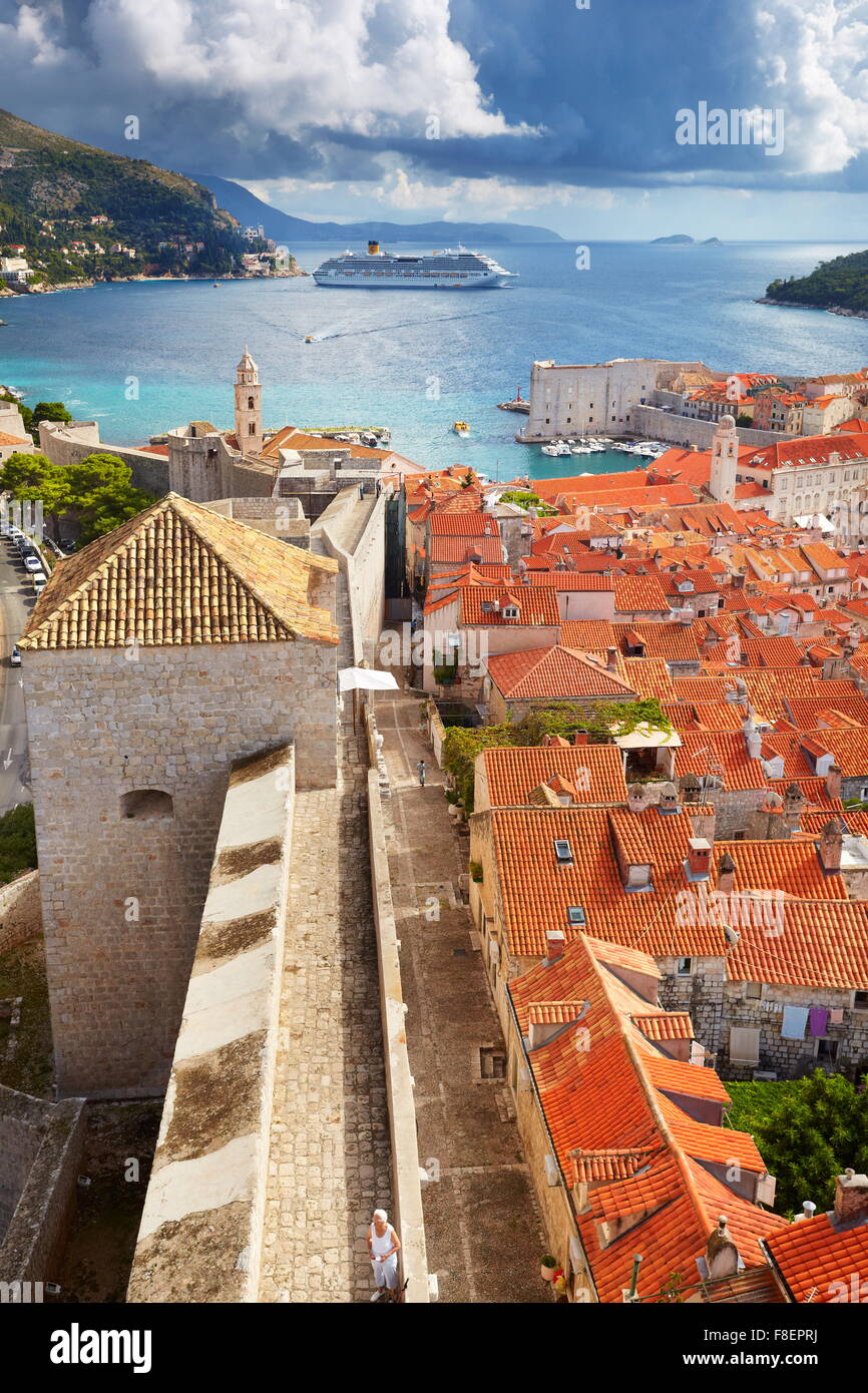 Aerial view of Dubrovnik Old Town, Croatia Stock Photo