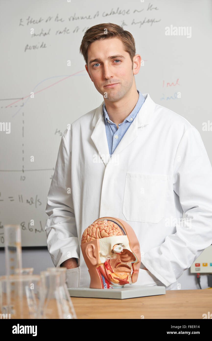 Portrait Of Biology Teacher In Class Stock Photo Alamy