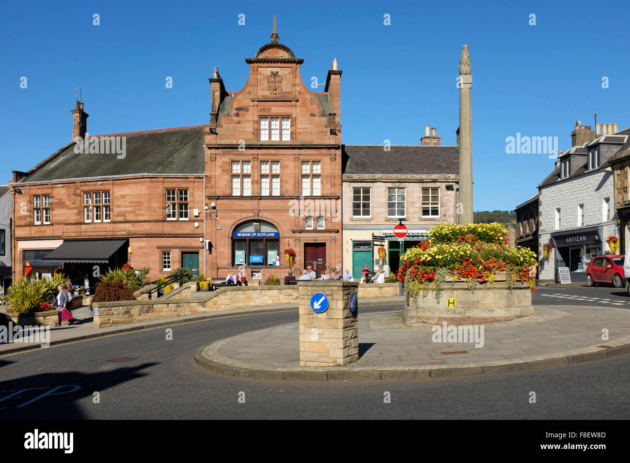 The Market Place in the Scottish Border town of Melrose Stock Photo Alamy