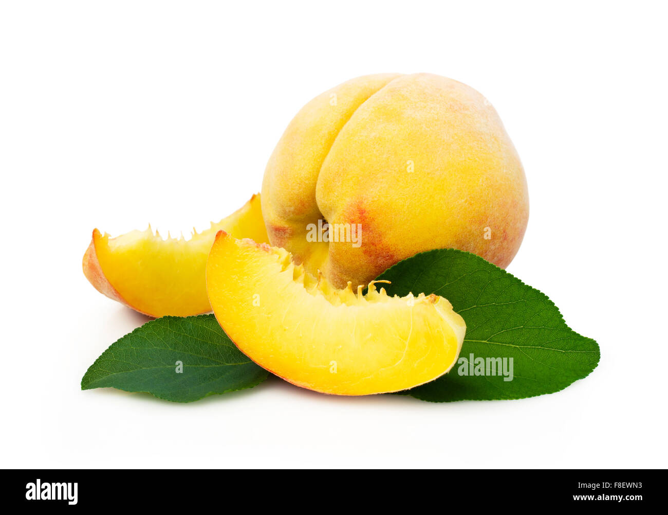 Wet peach with leaf hi-res stock photography and images - Alamy