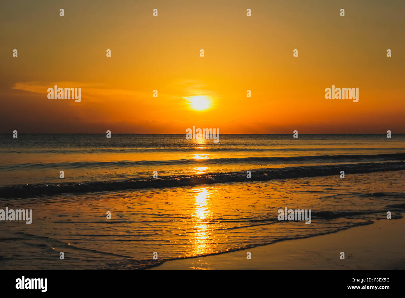 Beautiful sunset above the sea Stock Photo - Alamy