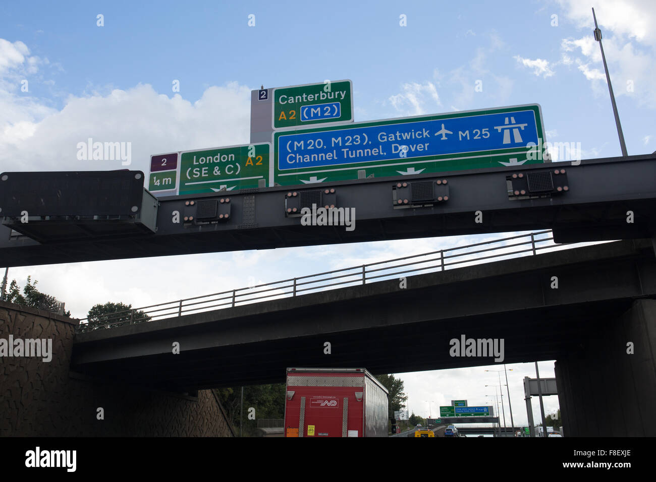 M25 road signs at the Dartford Crossing, Kent Stock Photo 91297318 Alamy