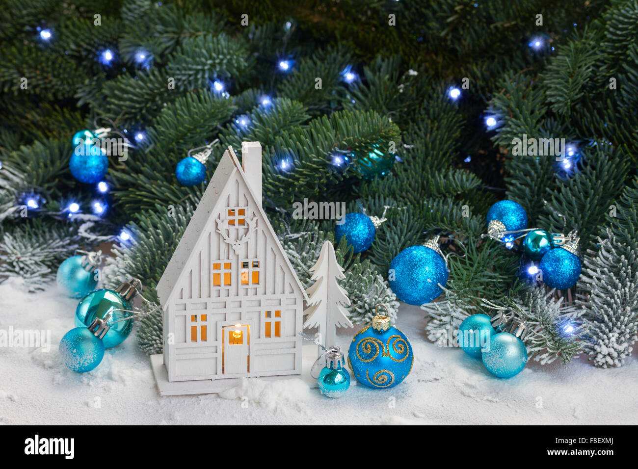 White christmas house Stock Photo Alamy