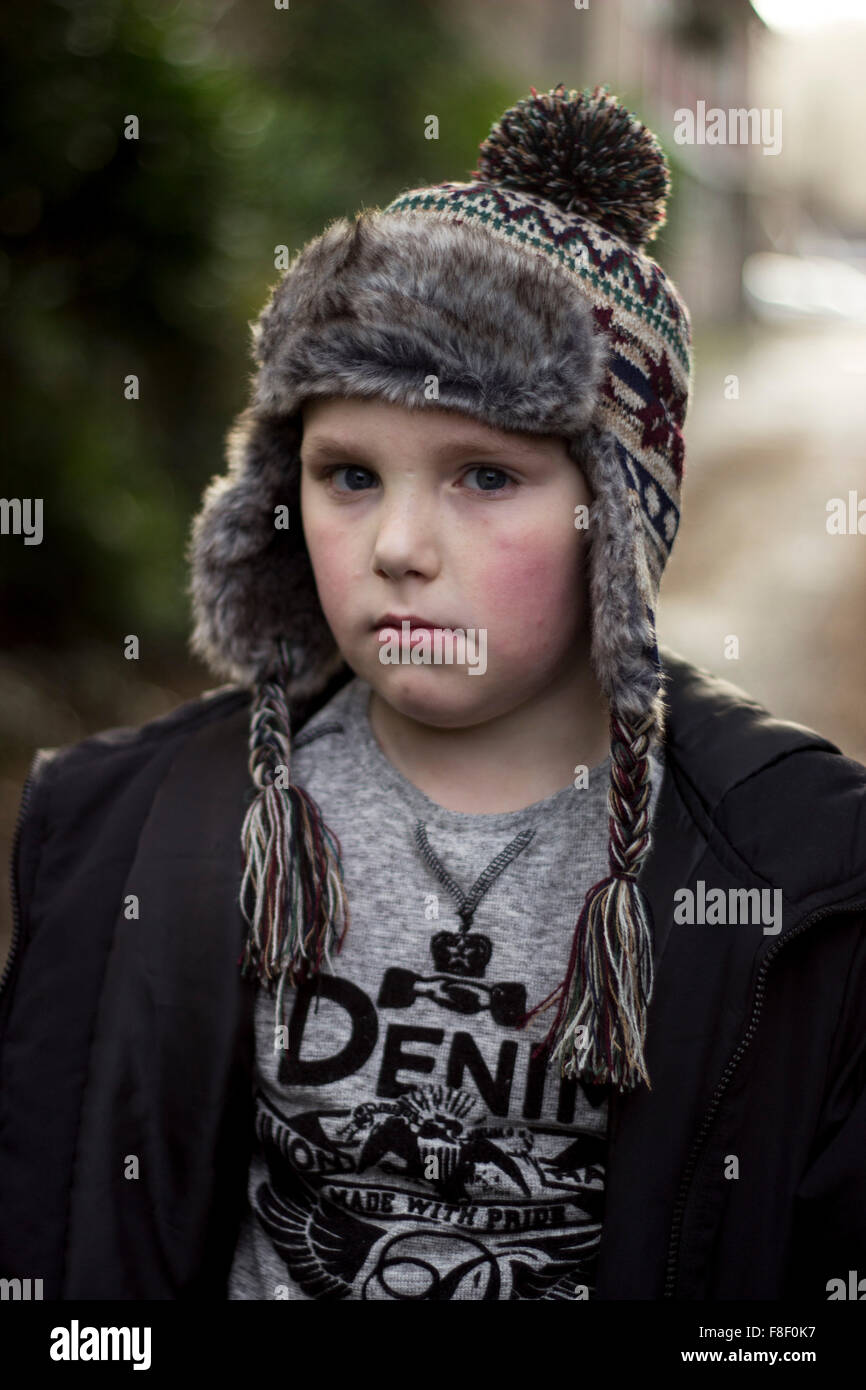 UNITED KINGDOM, WALES; 8 December 2015. Young boy poses for student