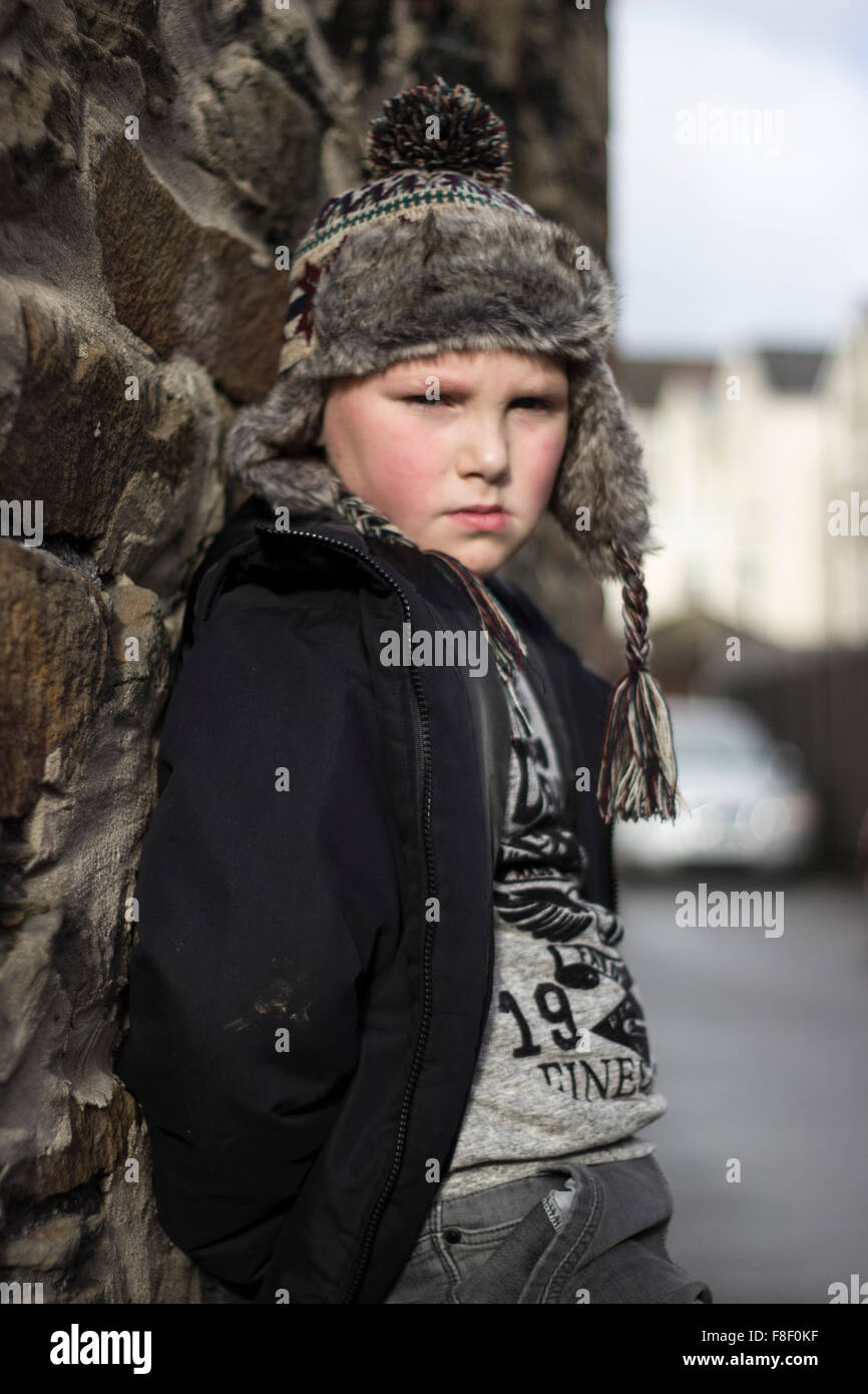 UNITED KINGDOM, WALES; 8 December 2015. Young boy poses for student
