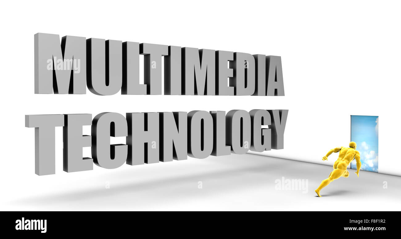 Multimedia Technology as a Fast Track Direct Express Path Stock Photo