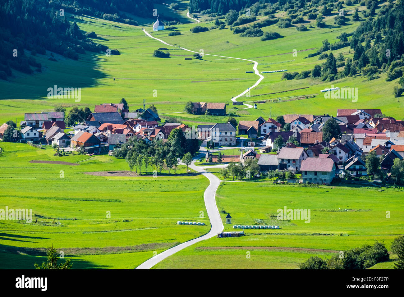 Retje village, Loski Potok, Slovenia Stock Photo