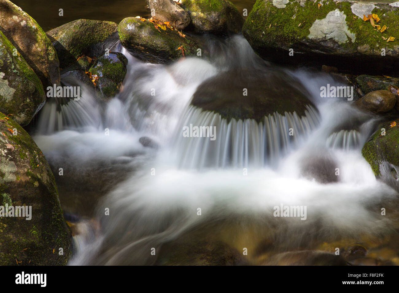 Small waterfall on Roaring Fork mountain stream on the Roaring Fork