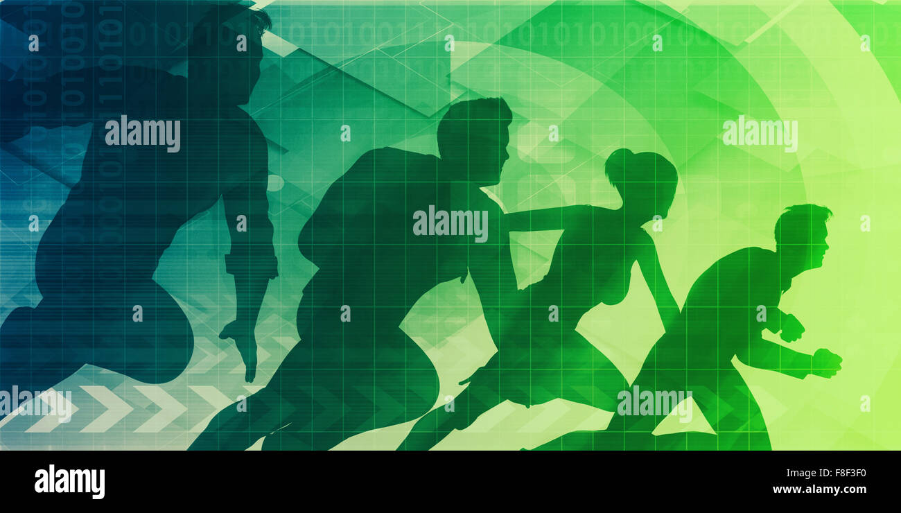 Market Leader with Company Team Leading to Success Stock Photo - Alamy