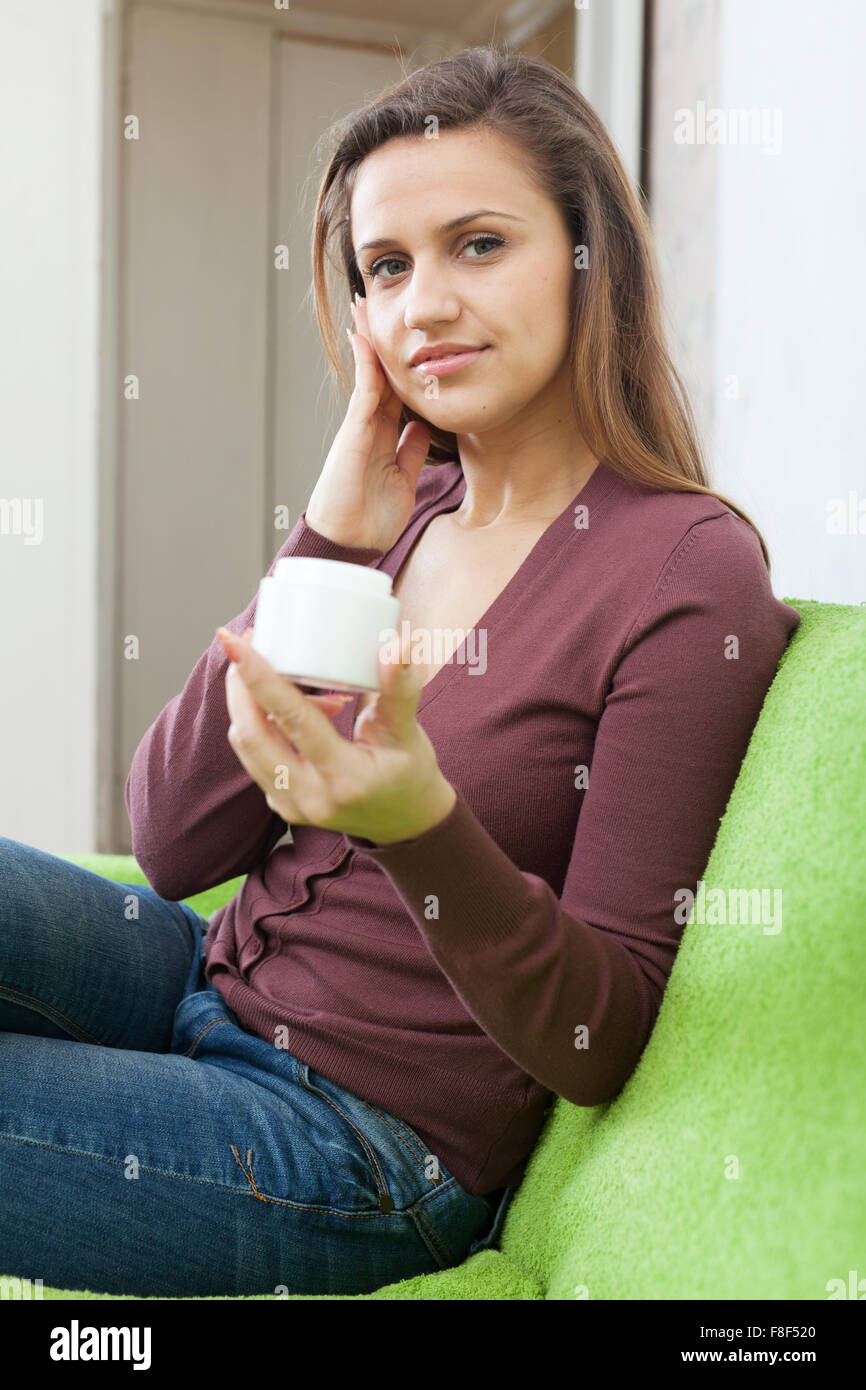 Beautiful woman face cream hi-res stock photography and images - Alamy