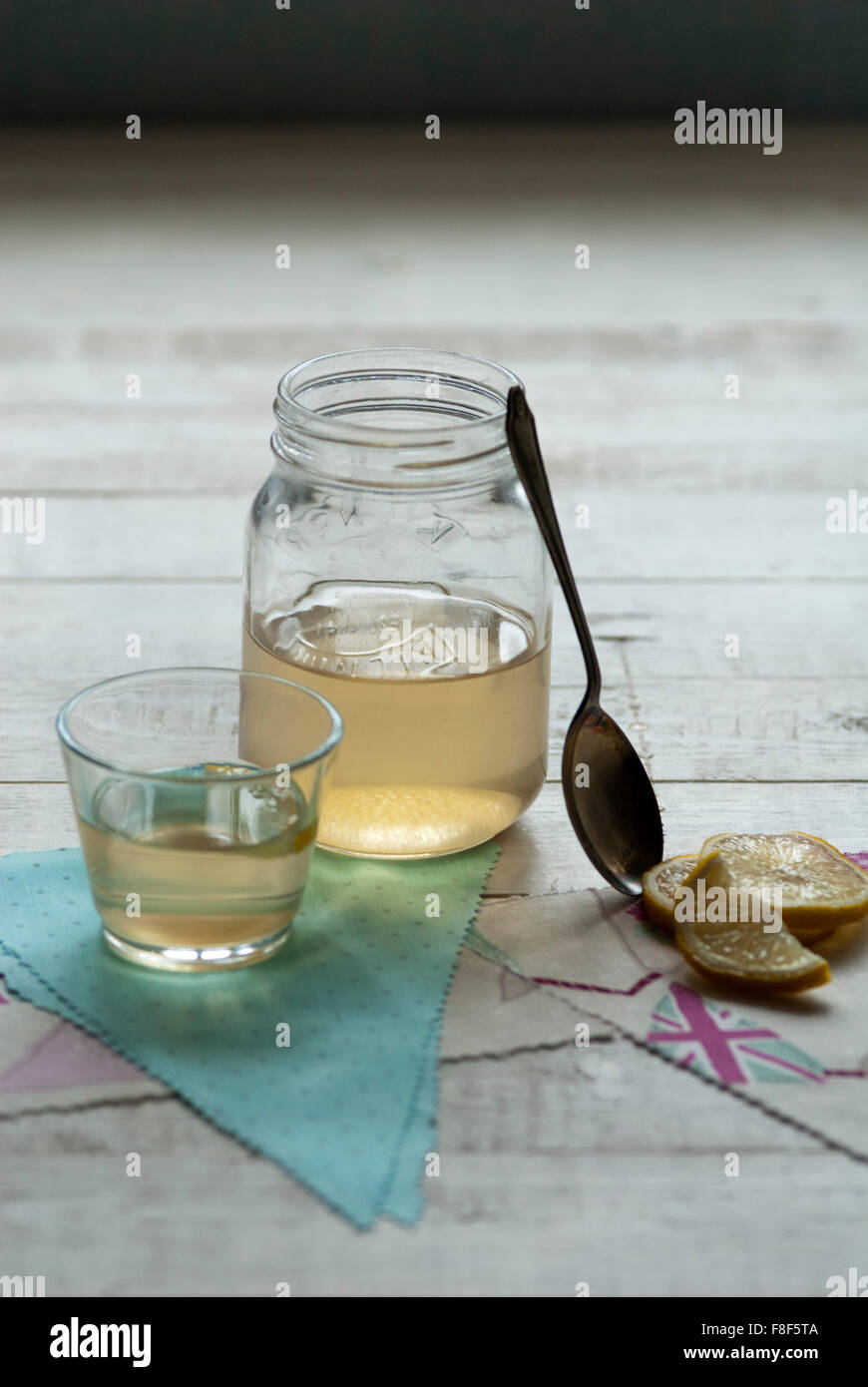 Still life food image of Switchel - cider vinegar drink Stock Photo - Alamy