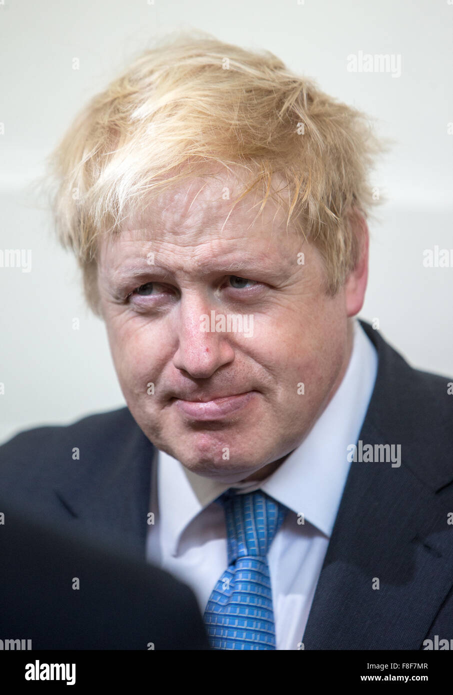 London Mayor and MP for Uxbridge and South Ruislip,Boris Johnson, speaks at a community centre in Victoria,London Stock Photo