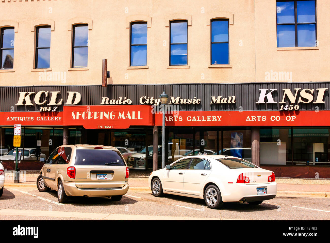KCLD Radio City Music Hall Shopping Mall on W. Germain Street in the historic district of downtown St. Cloud Minnesota Stock Photo