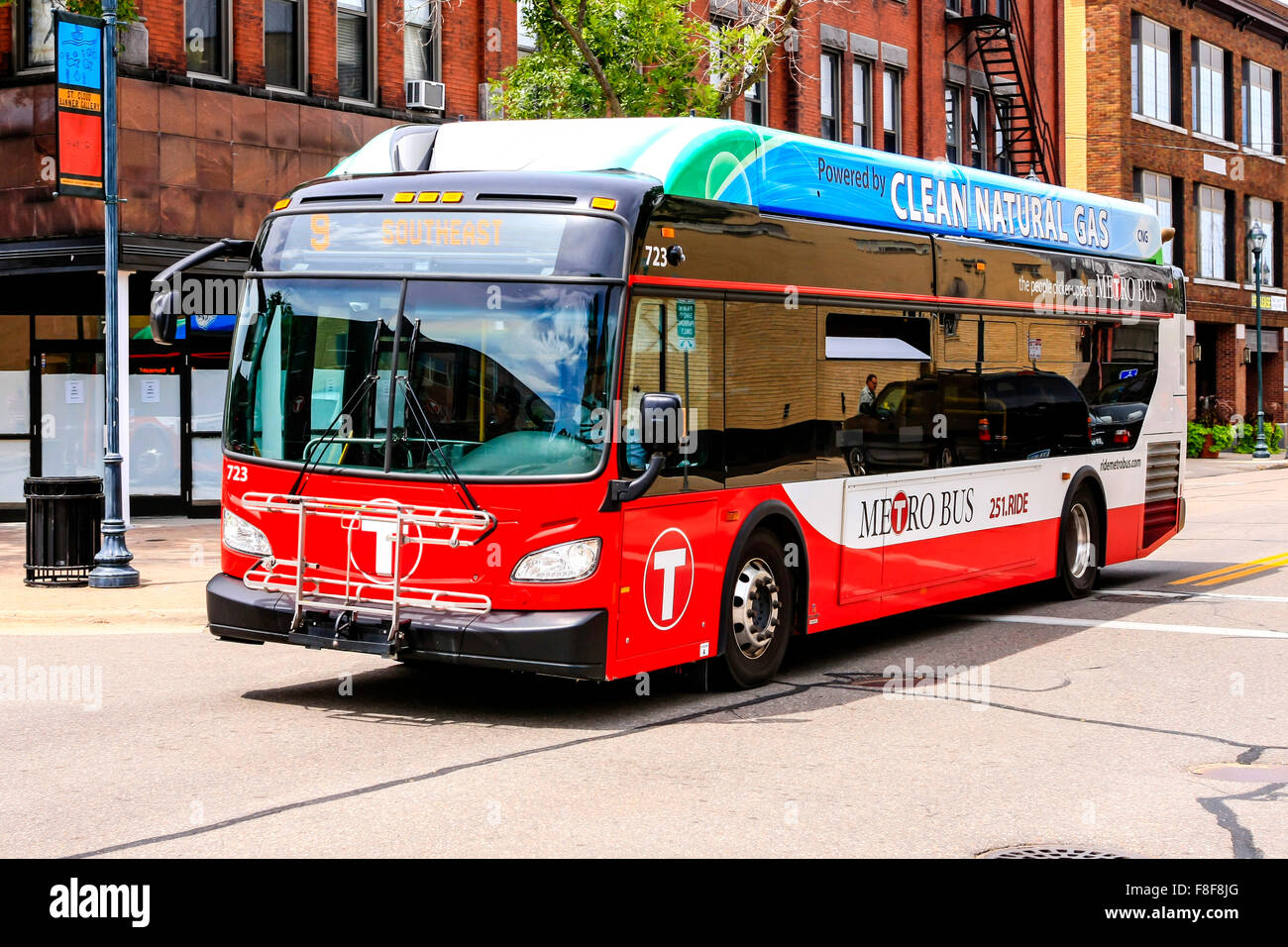 City metro bus on W. Germain and 7th Ave in the historic district of