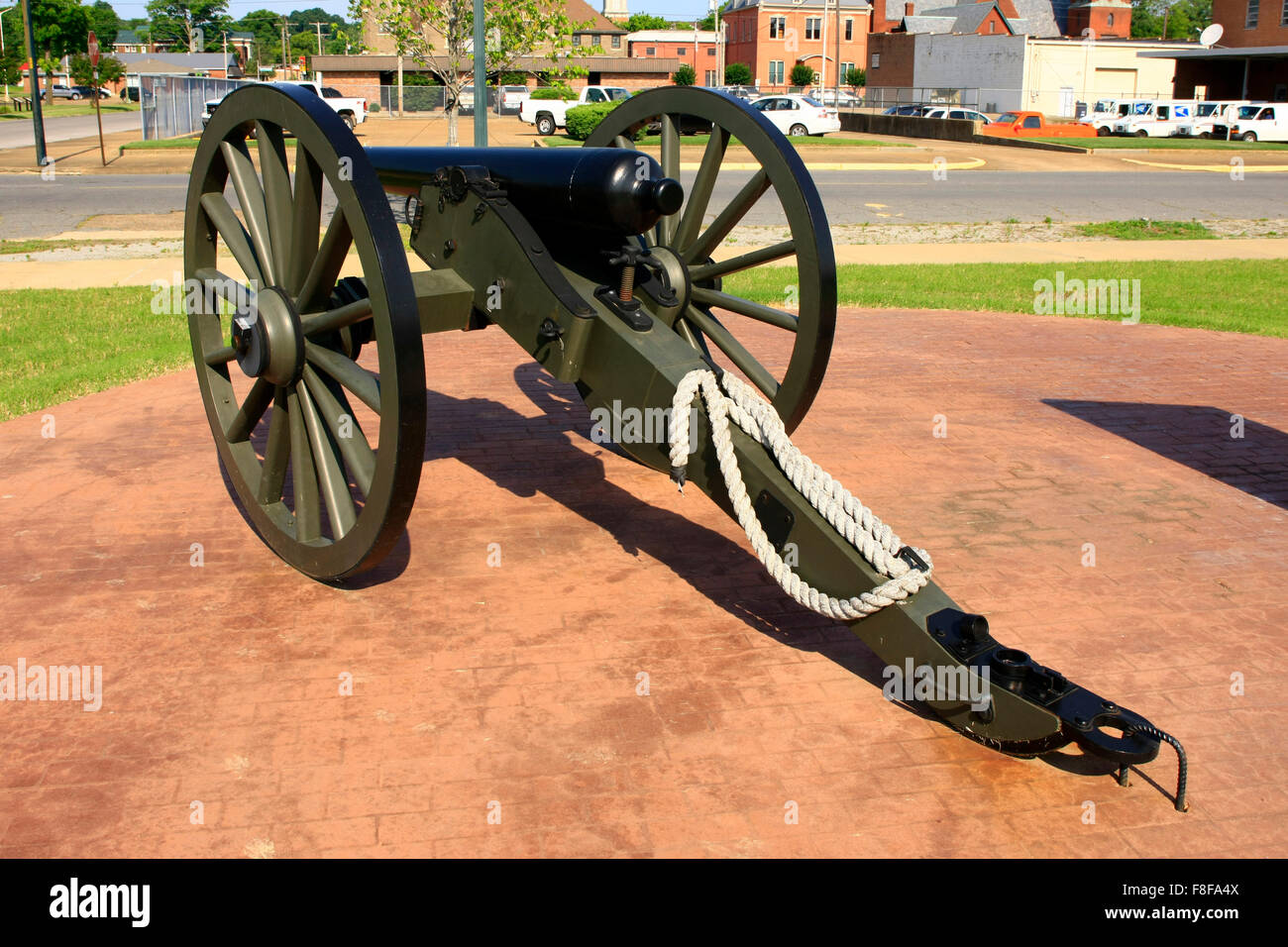Civil War Cannon in the town's square of Helena Arkansas Stock Photo