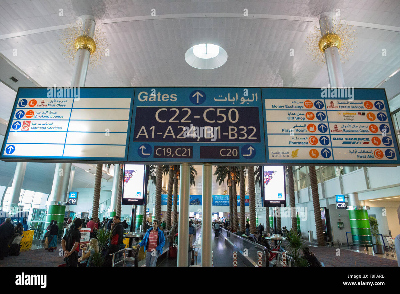 Terminal 1, Dubia International Airport departures, Dubai UAE Stock Photo
