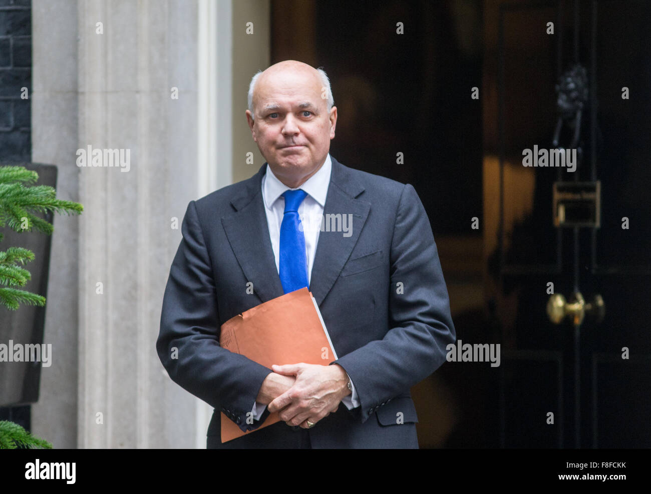 Iain Duncan Smith,work and pensions secretary,in Downing street for a cabinet meeting Stock Photo