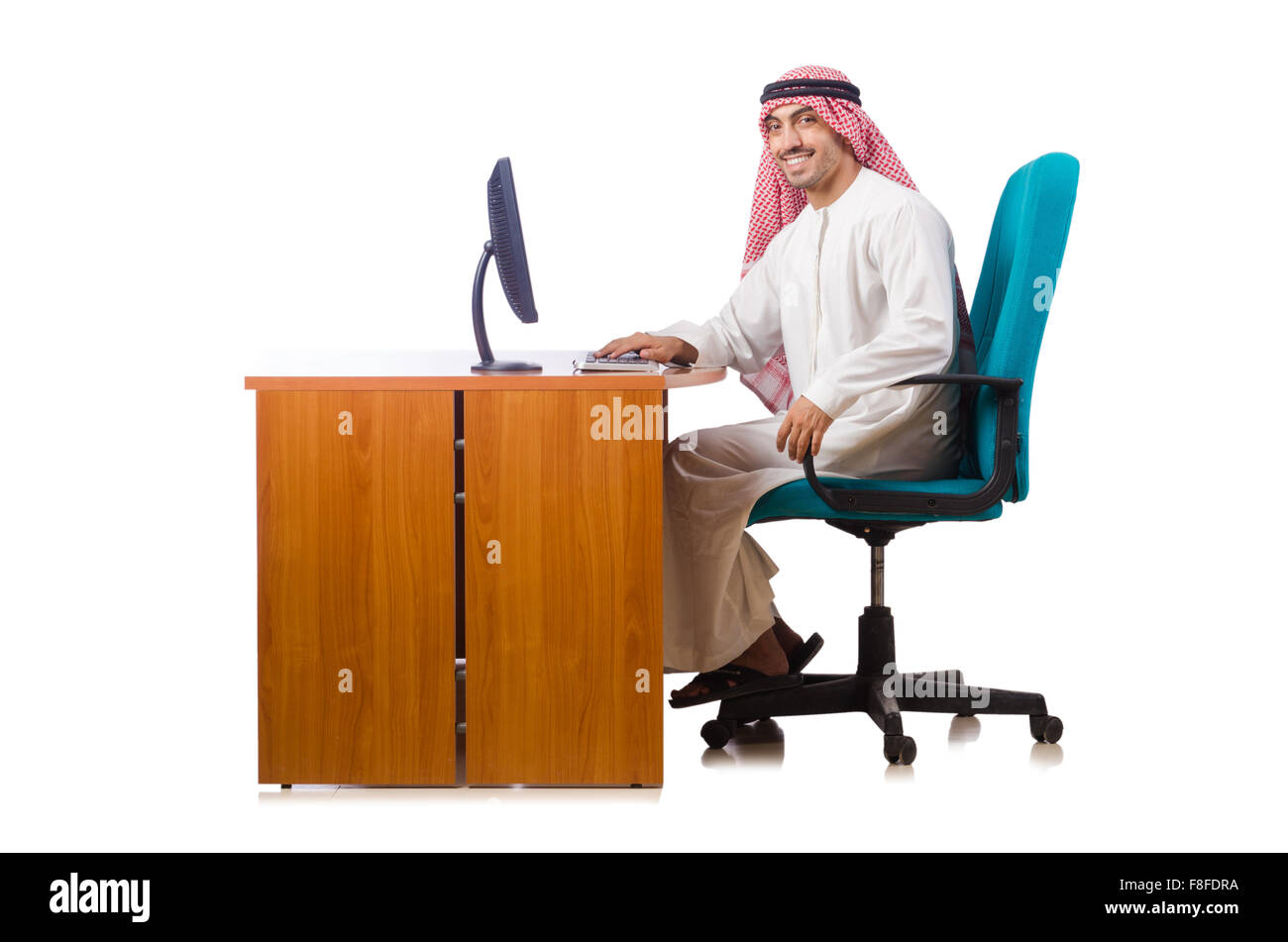 Arab businessman working on computer Stock Photo - Alamy
