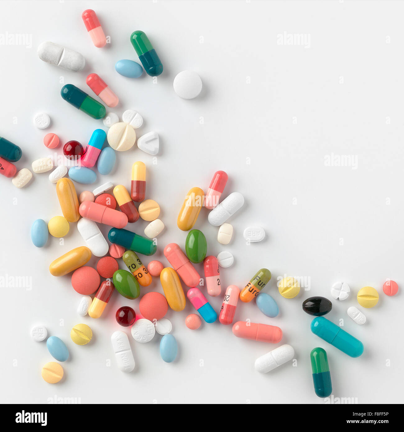 pile of different pills Stock Photo