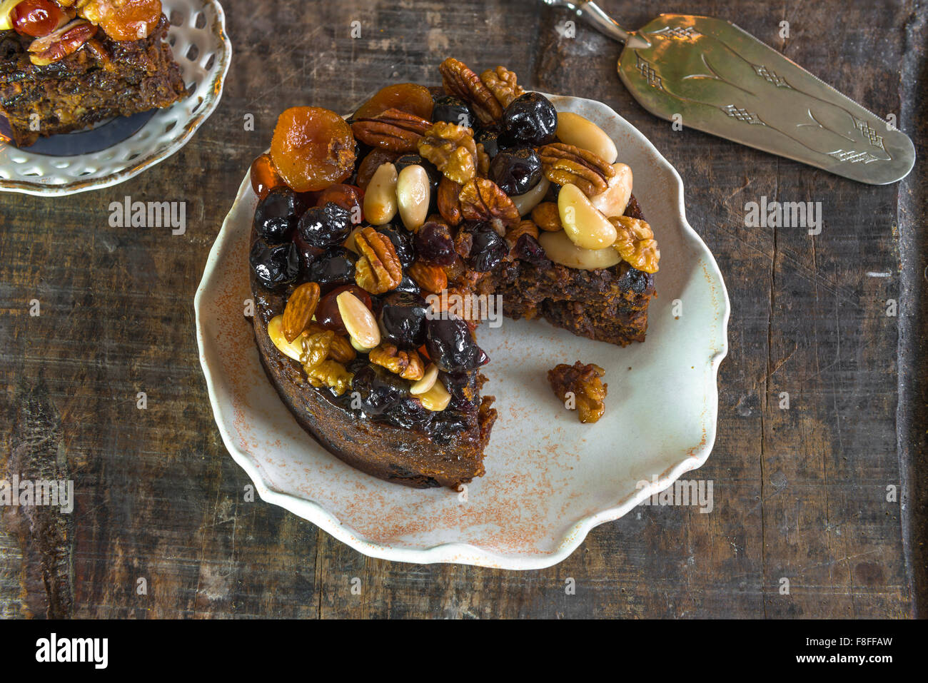 Traditional Christmas fruit and nut cake Stock Photo Alamy