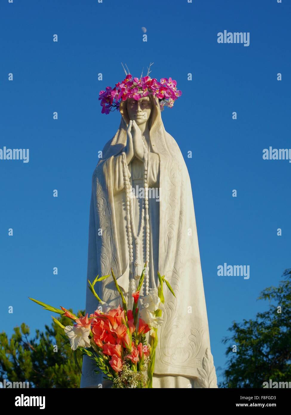 Mary statue crown flowers hi-res stock photography and images - Alamy