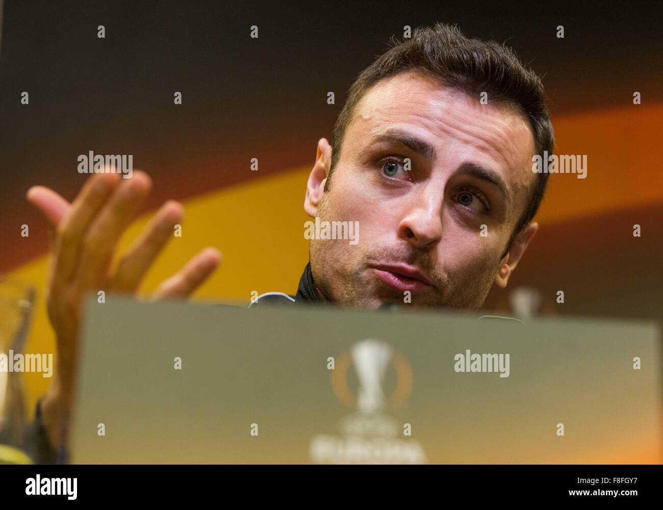 Dortmund, Germany. 09th Dec, 2015. PAOK's Dimitar Berbatov during a press conference in Dortmund, Germany, 09 December 2015. PAOK Thessaoloniki will face Borussia Dortmund in the UEFA Europa League soccer match on 10 December 2015. Photo: BERND THISSEN/DPA/Alamy Live News Stock Photo