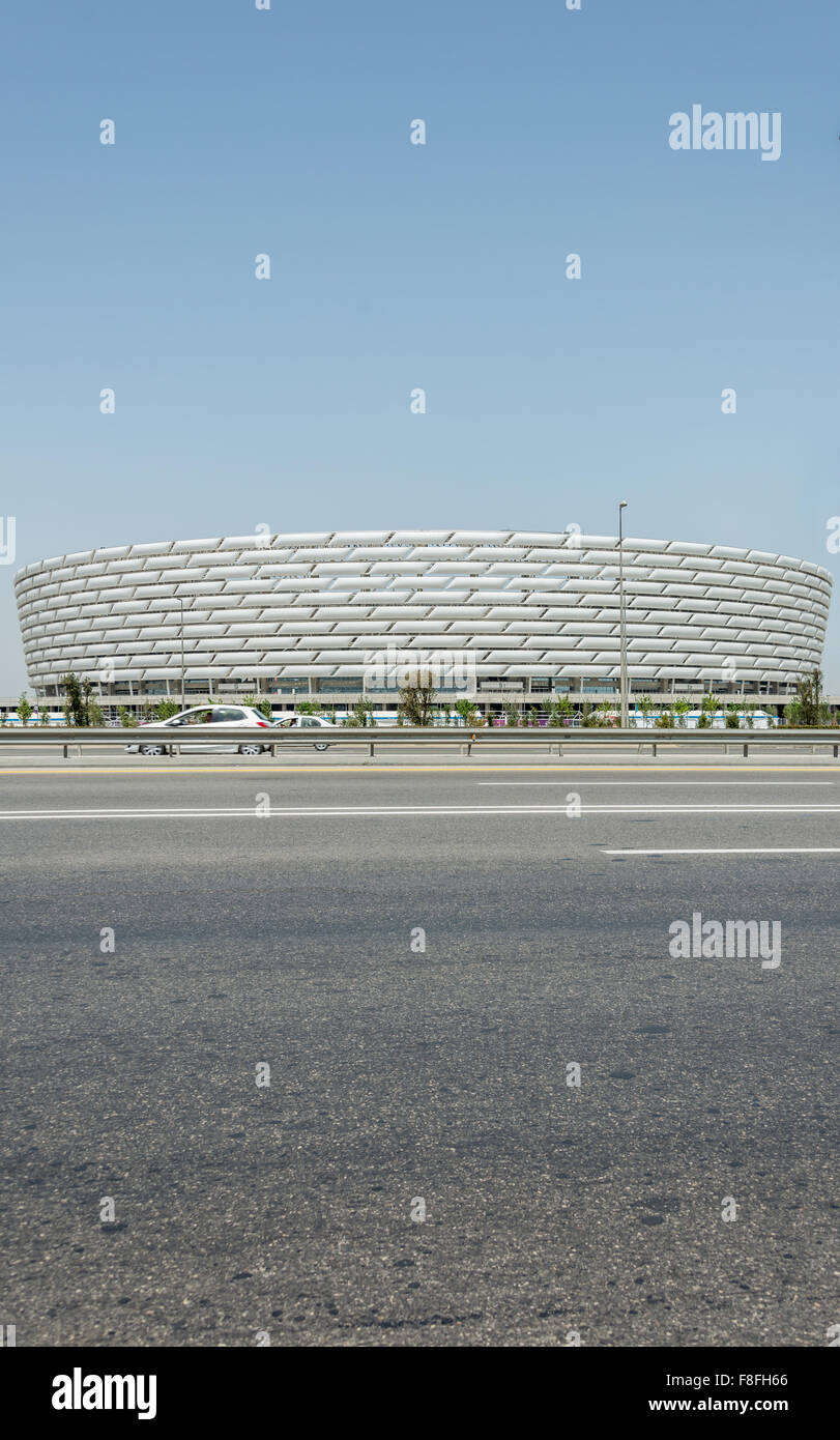 BAKU - MAY 10, 2015: Baku Olympic Stadium on May 10 in BAKU, Azerbaijan. Baku Azerbaijan will host the first European Games Stock Photo