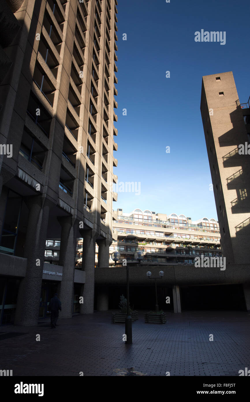 Barbican Estate, one of London's best examples of Brutalist architecture, London, England, UK Stock Photo