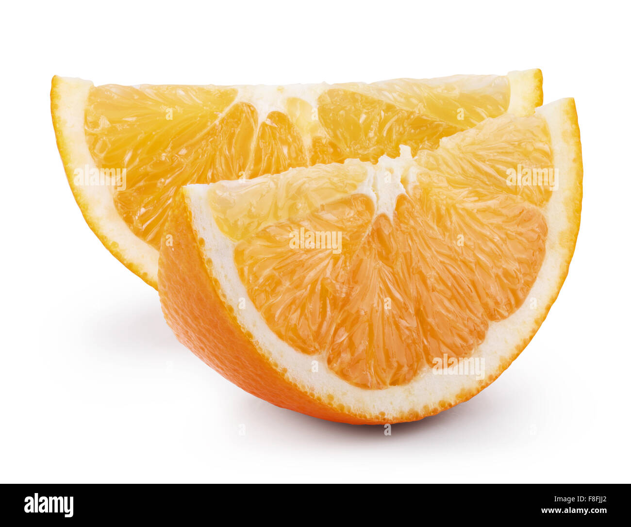 Ripe fresh orange on a white background. Clipping Path Stock Photo