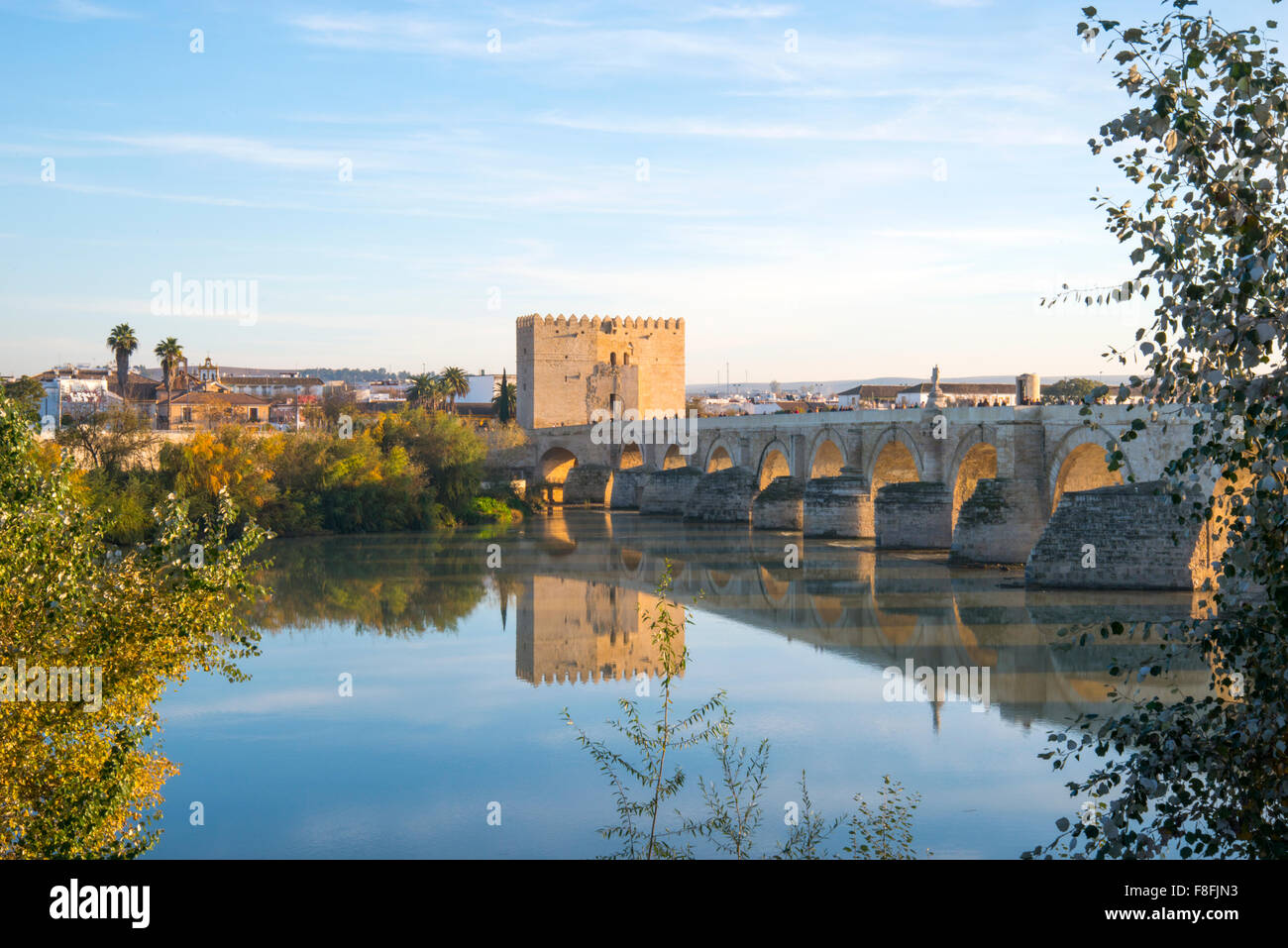 Roman bridge over river Guadalquivir. Cordoba, Spain. Stock Photo