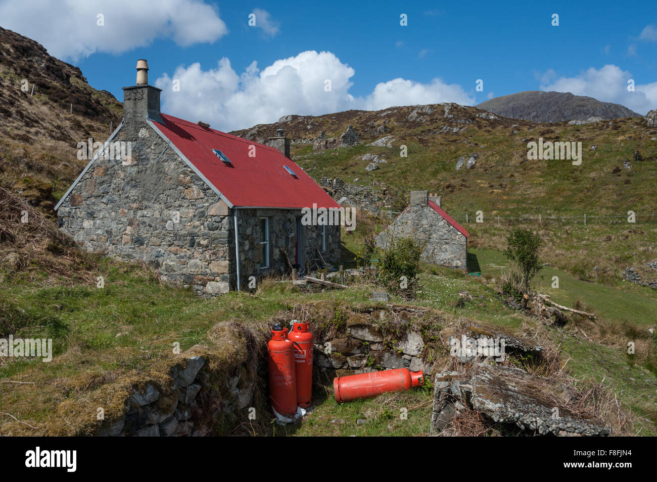 Renovated cottage at Molinginish Isle of Harris Stock Photo