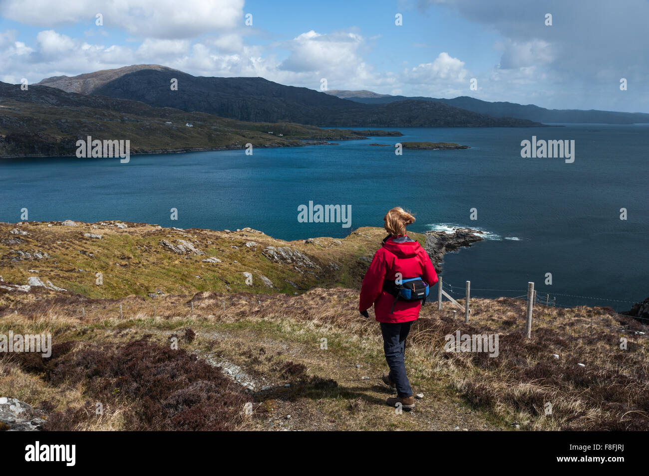 Walking to Molinginish on the Hebridean Island of Harris Stock Photo