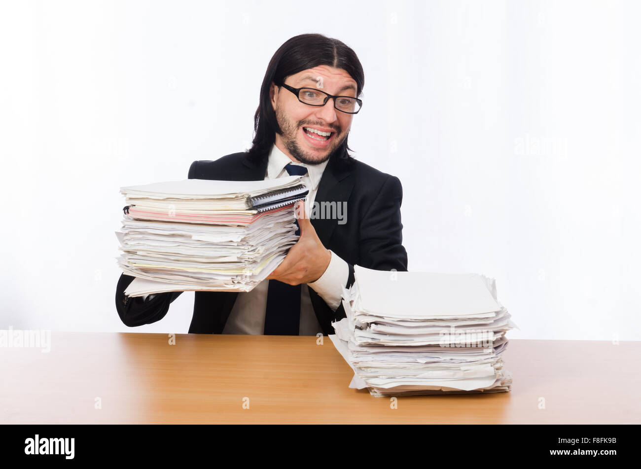 Businessman overwhelmed and stressed from paperwork Stock Photo Alamy