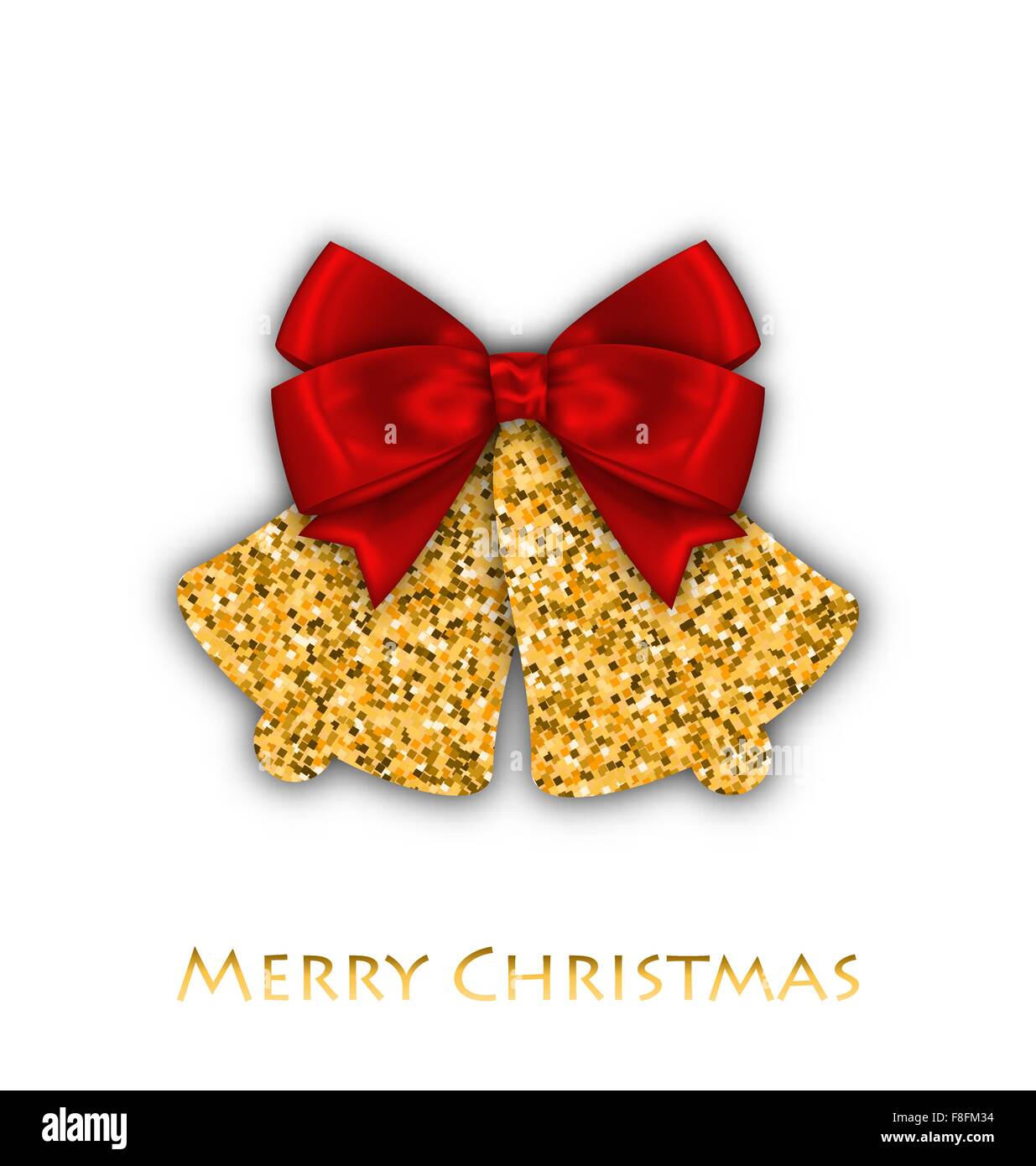 Jingle bells with red bow on a white background. Vector illustra Stock ...