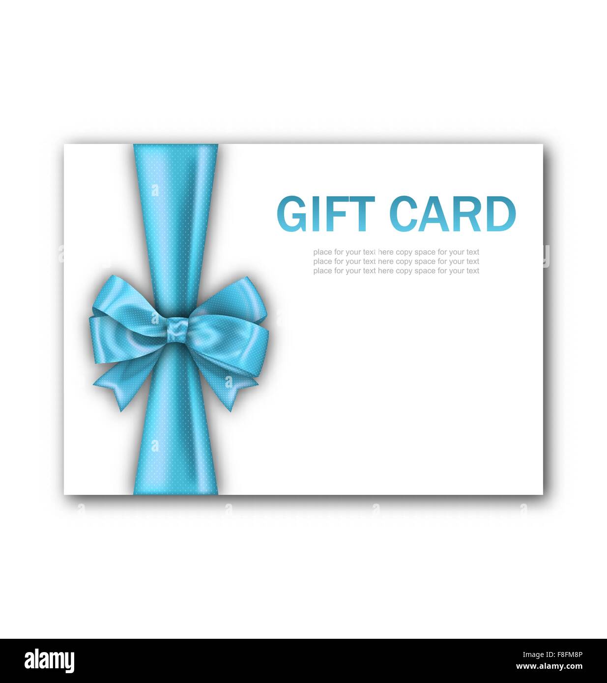 Decorated Gift Card with Blue Ribbon and Bow Stock Vector Image & Art ...