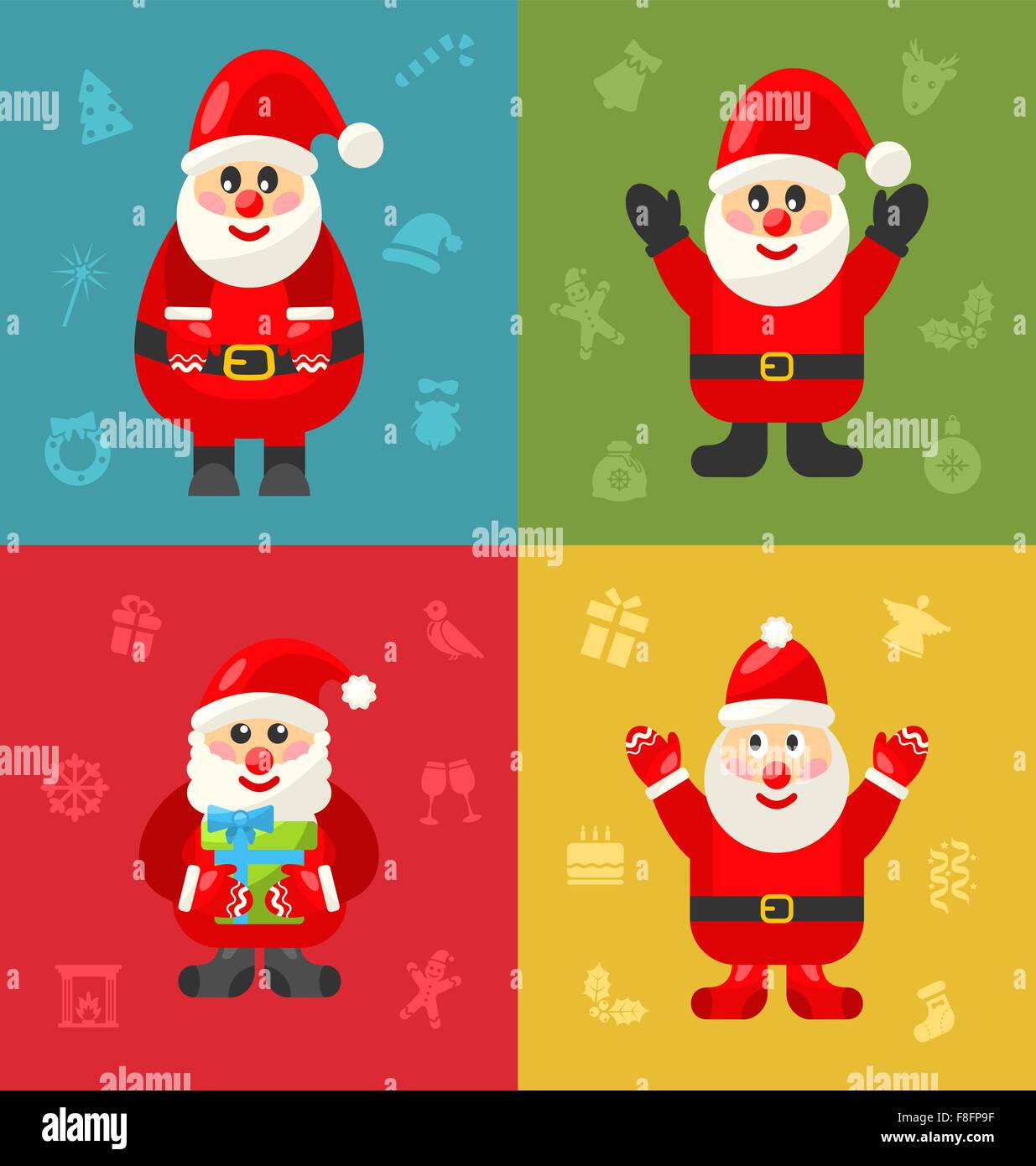 Jolly Christmas Santa Holding Up A Stack Of Presents Stock Vector Image ...