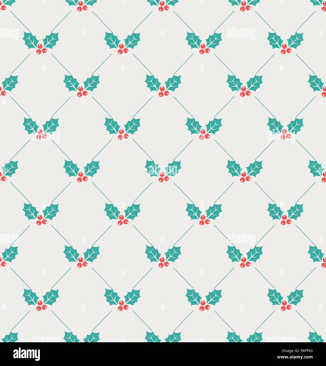 Vintage Seamless Wallpaper with Holly Berries Stock Vector Image & Art