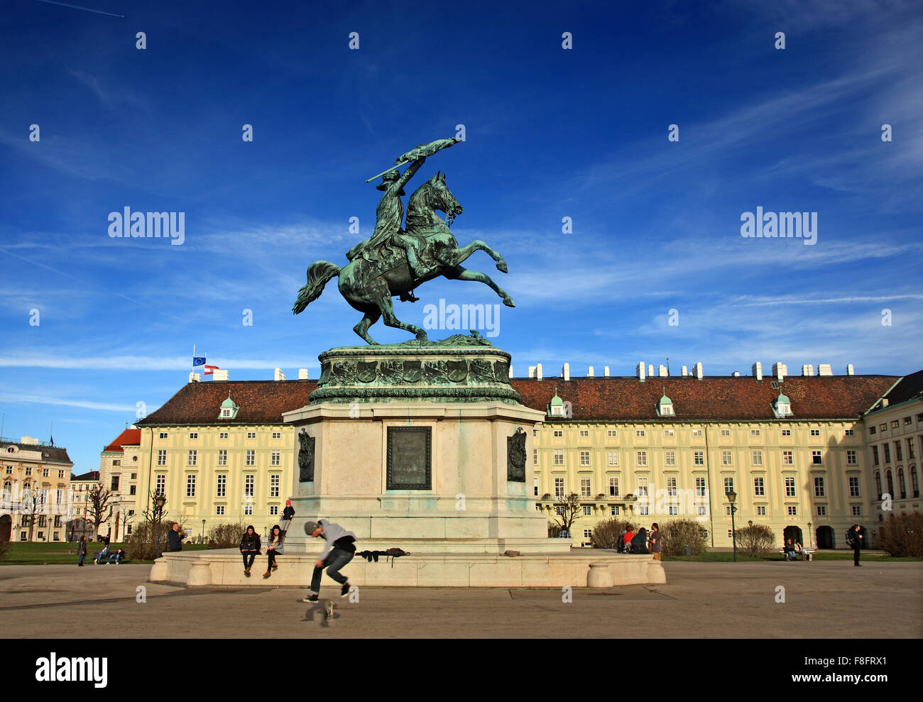 Heldenplatz ('Hero's square'), outside Hofburg palace, Vienna, Austria. Stock Photo