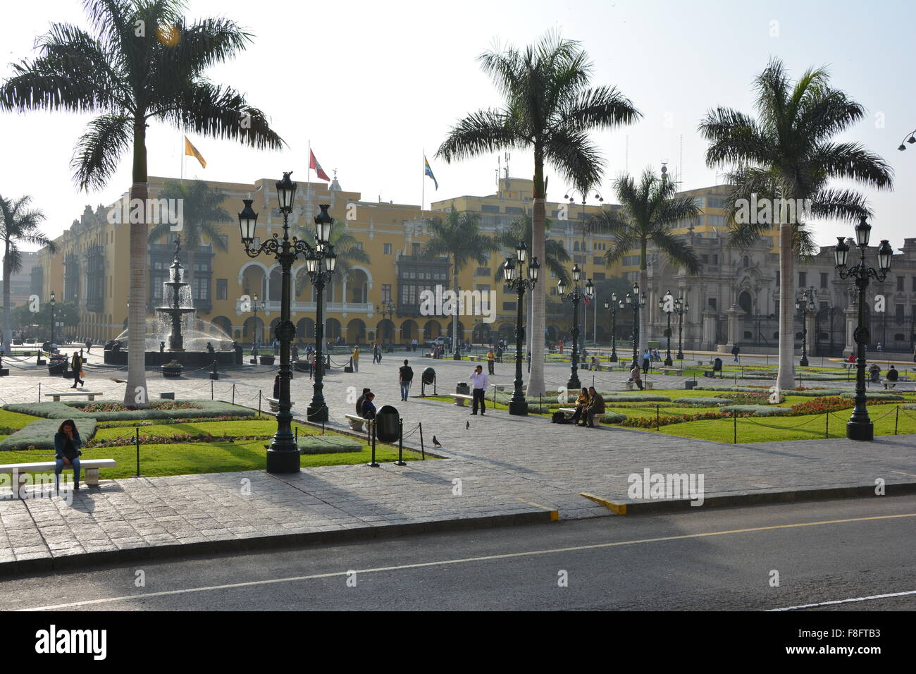View of center plaza of Lima, Peru Stock Photo