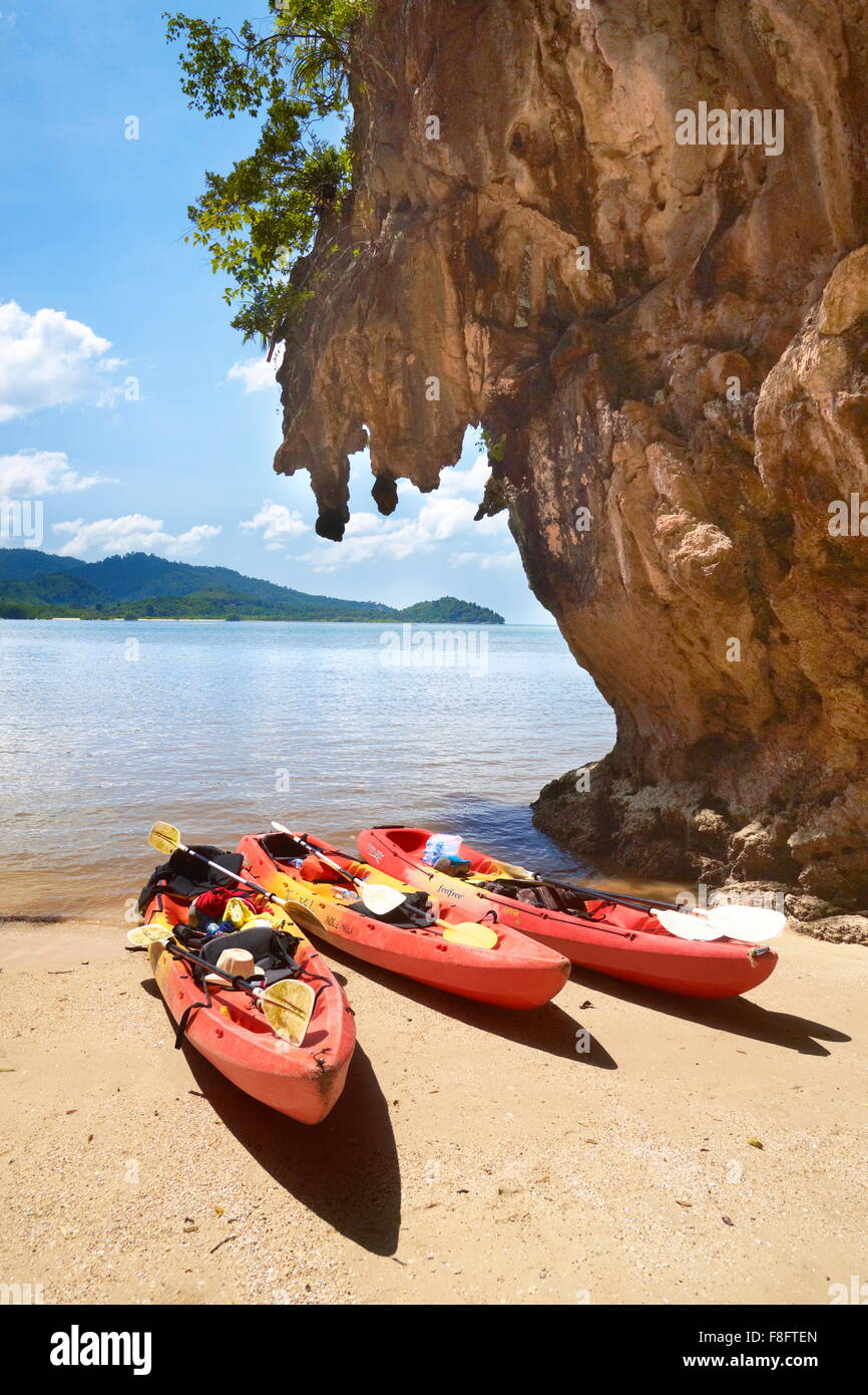 Thailand - Krabi province, Phang Nga Bay, canoe trip Stock Photo