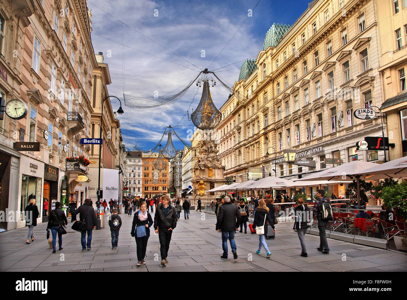 Graben, one of the main commercial streets of Vienna, Austria. Stock Photo
