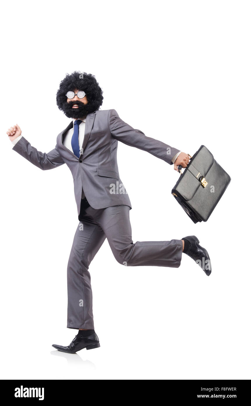 Businessman isolated on the white background Stock Photo - Alamy