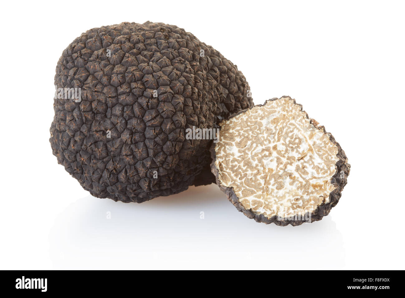 Black truffle and half Stock Photo