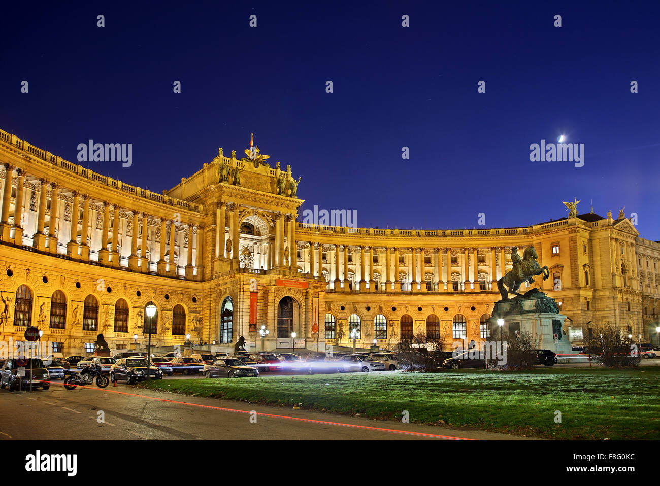 View of Hofburg (Neue Burg wing), the imperial palace of the Habsburgs, from Michaelerplatz Vienna, Austria Stock Photo