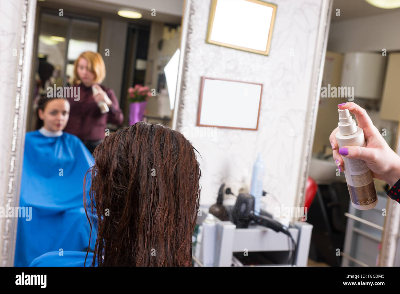 Blue Salon Cape Stock Photos Blue Salon Cape Stock Images Alamy