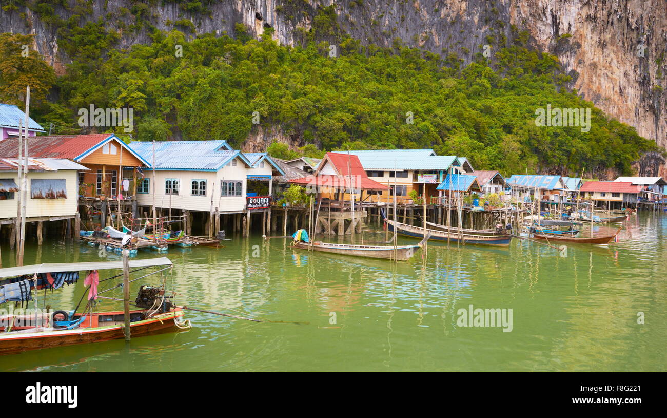 Thailand - Panyee Island, Phang Nga Bay, muslim fishing village Stock Photo