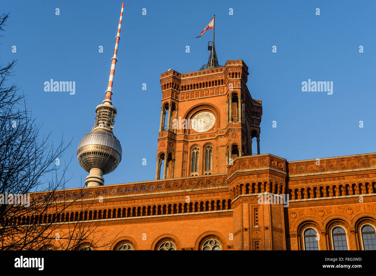 Red Town Hall, Rotes Rathaus, Scheunenviertel, Berlin Stock Photo