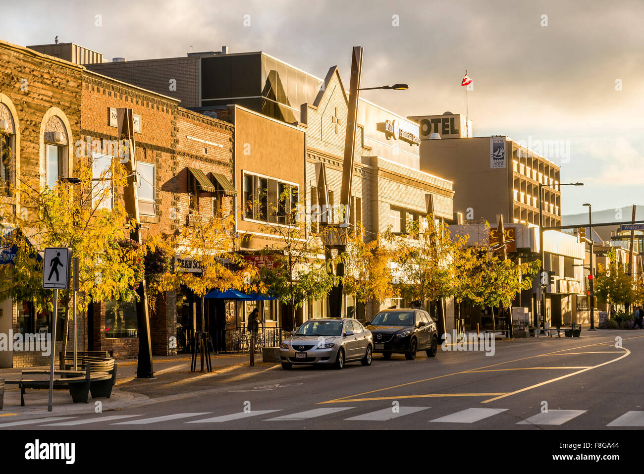 Downtown, Kelowna, Okanagan Valley, British Columbia, Canada Stock Photo