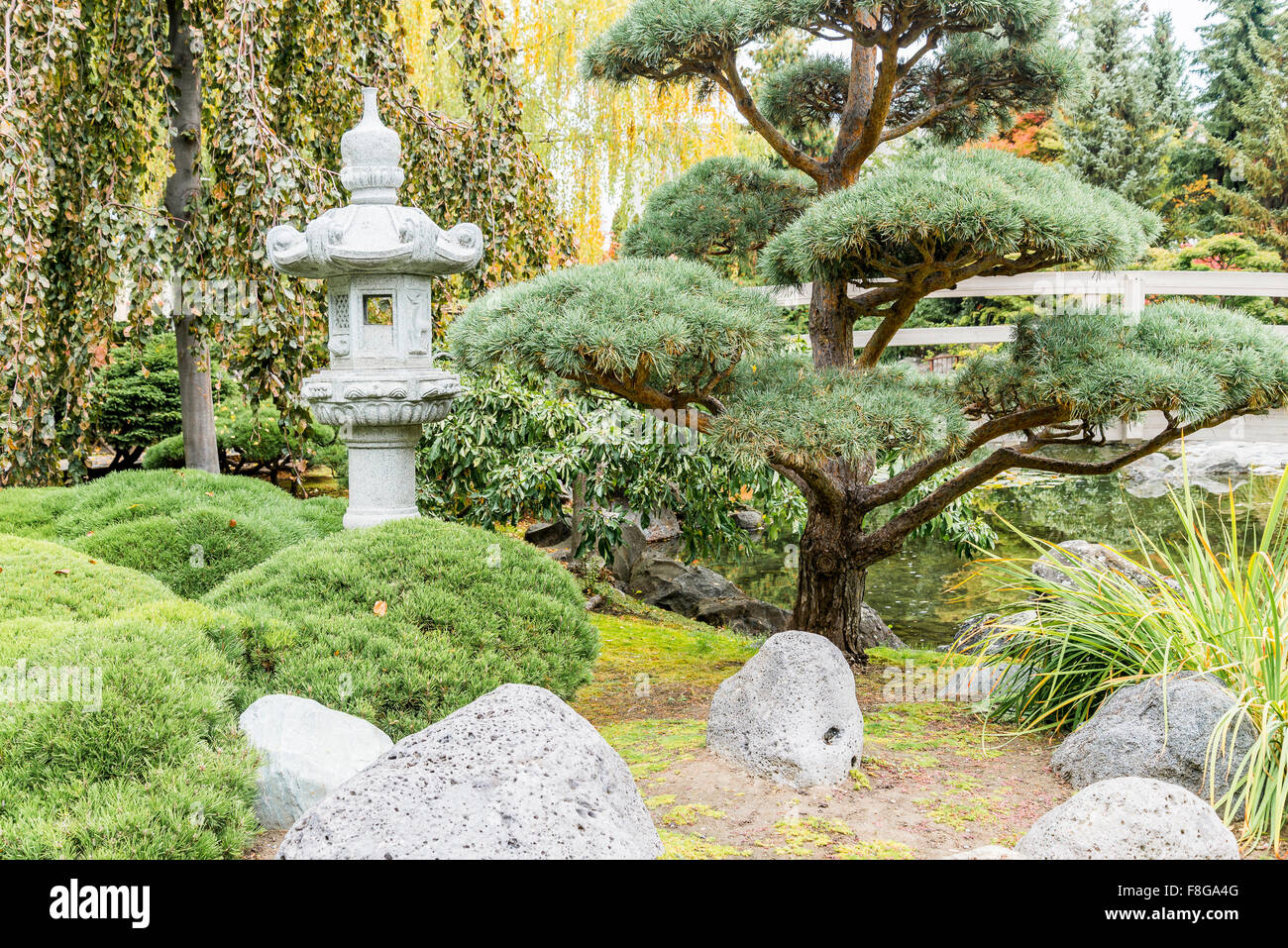 Kasugai Japanese Garden, Kelowna, British Columbia, Canada Stock Photo