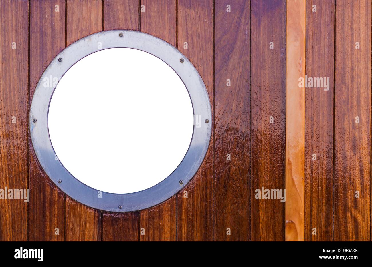 Marine Window in Wooden Ship Wall. Isolated Window Section Stock Photo ...